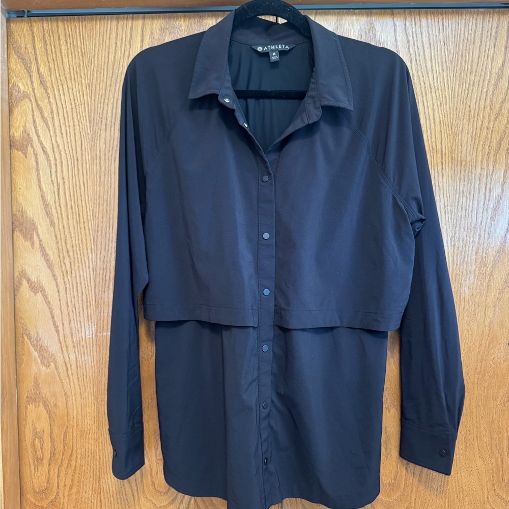 Athleta Advantage Cinch Top - Black - Size M (Style #533014)